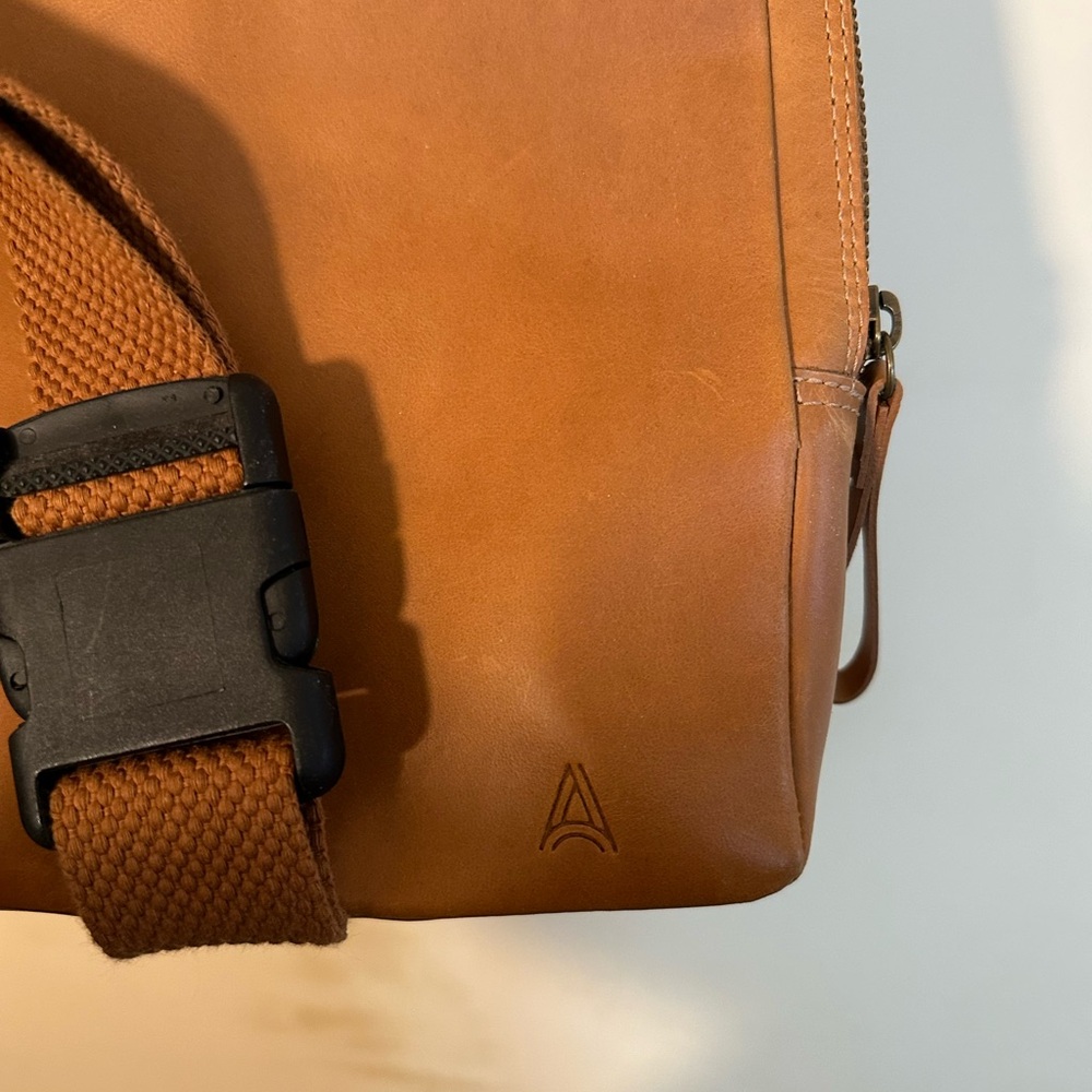 Leather Sling Bag in Tan form ABLE - Picture 5 of 13